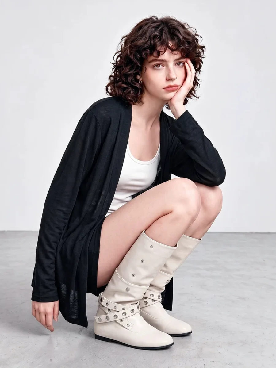 LMDD | Convertible Studded Round Toe Hidden Lift Tall Boots - 4