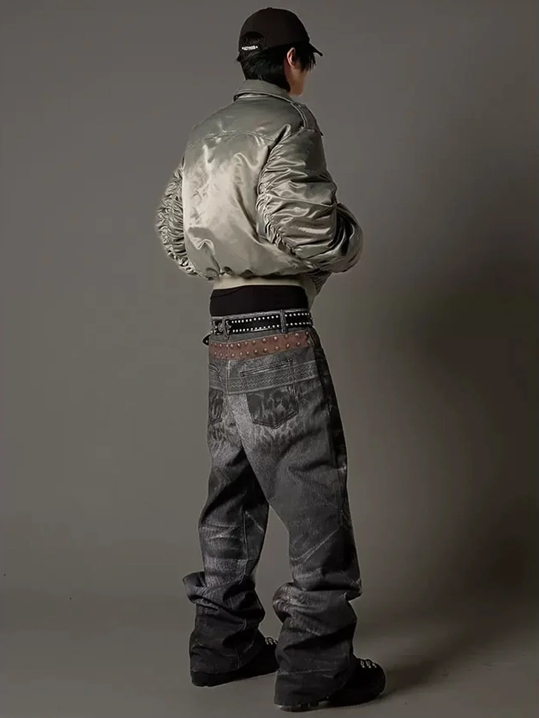 NASTYHUB | Cropped Wide-Fit Bomber Jacket With Detachable Plush Collar