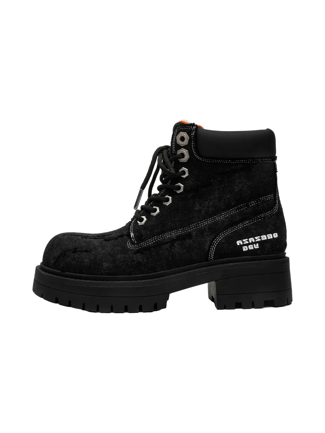FGMM | Distressed Denim Platform Work Boots