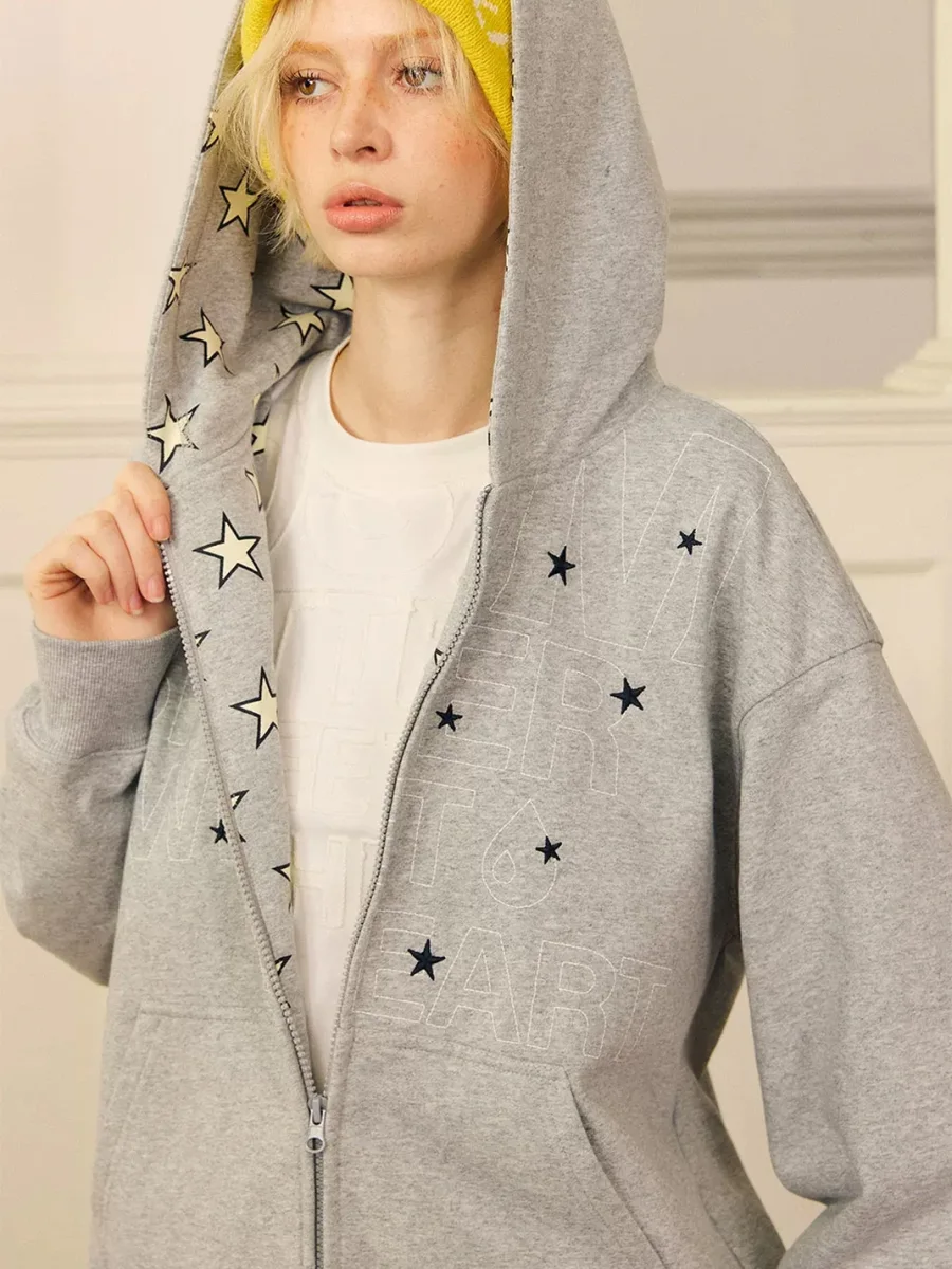 DONSMOKE | Oversized Contrast Star Print Hoodie - 3