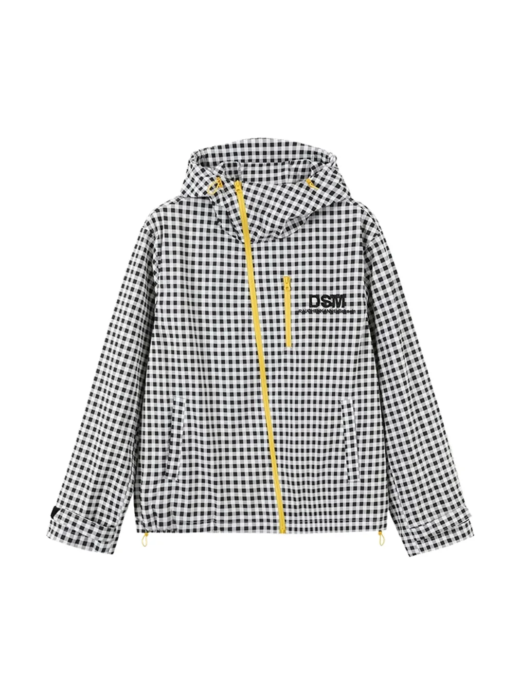 DONSMOKE | Checkerboard Asymmetric-Zip Hardshell Jacket And Pants Set