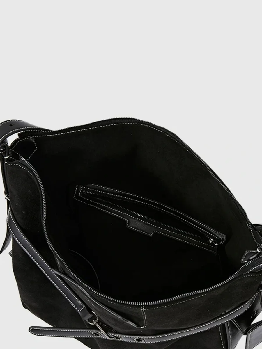KREATE | Suede Adjustable Strap Shoulder Tote Bag - 3