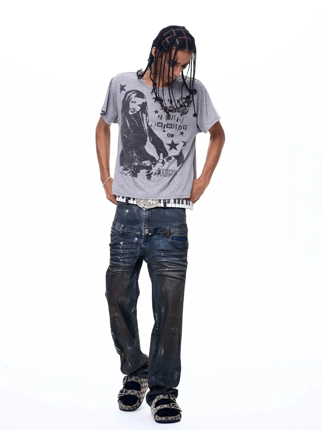 Fourth3ex | Portrait Print Short Sleeve Crewneck T-Shirt