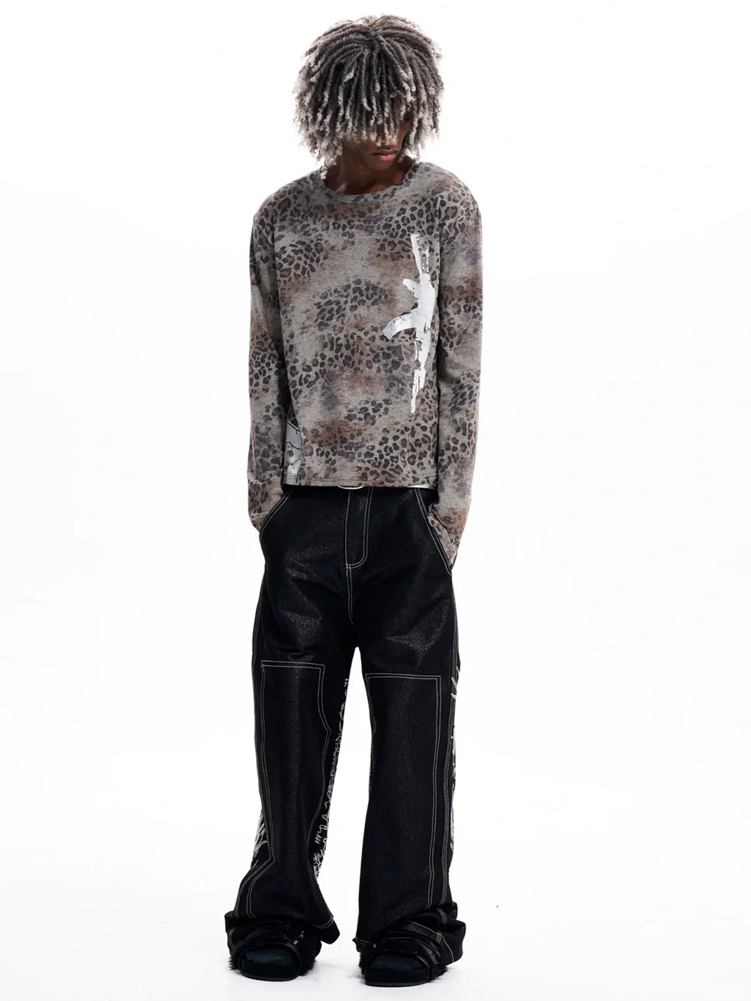 Fourth3ex | Leopard Wing Graphic Long-Sleeve T-Shirt