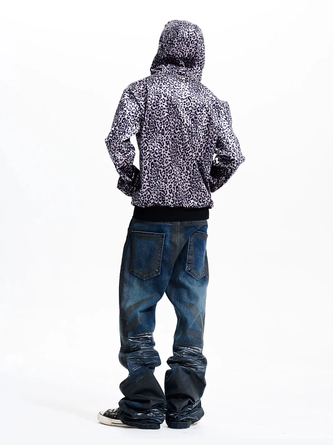 Fourth3ex | Velvet Leopard Print Zip-Up Hoodie