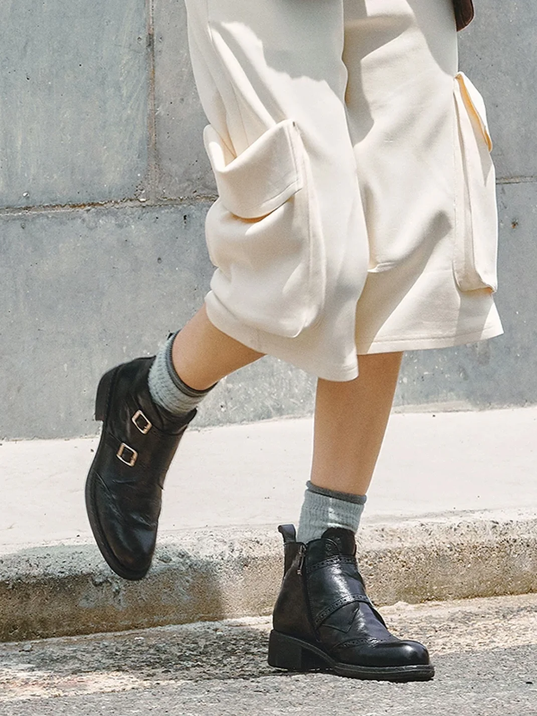 QBDGFQJD | Brogue Thick-Sole Ankle Boots