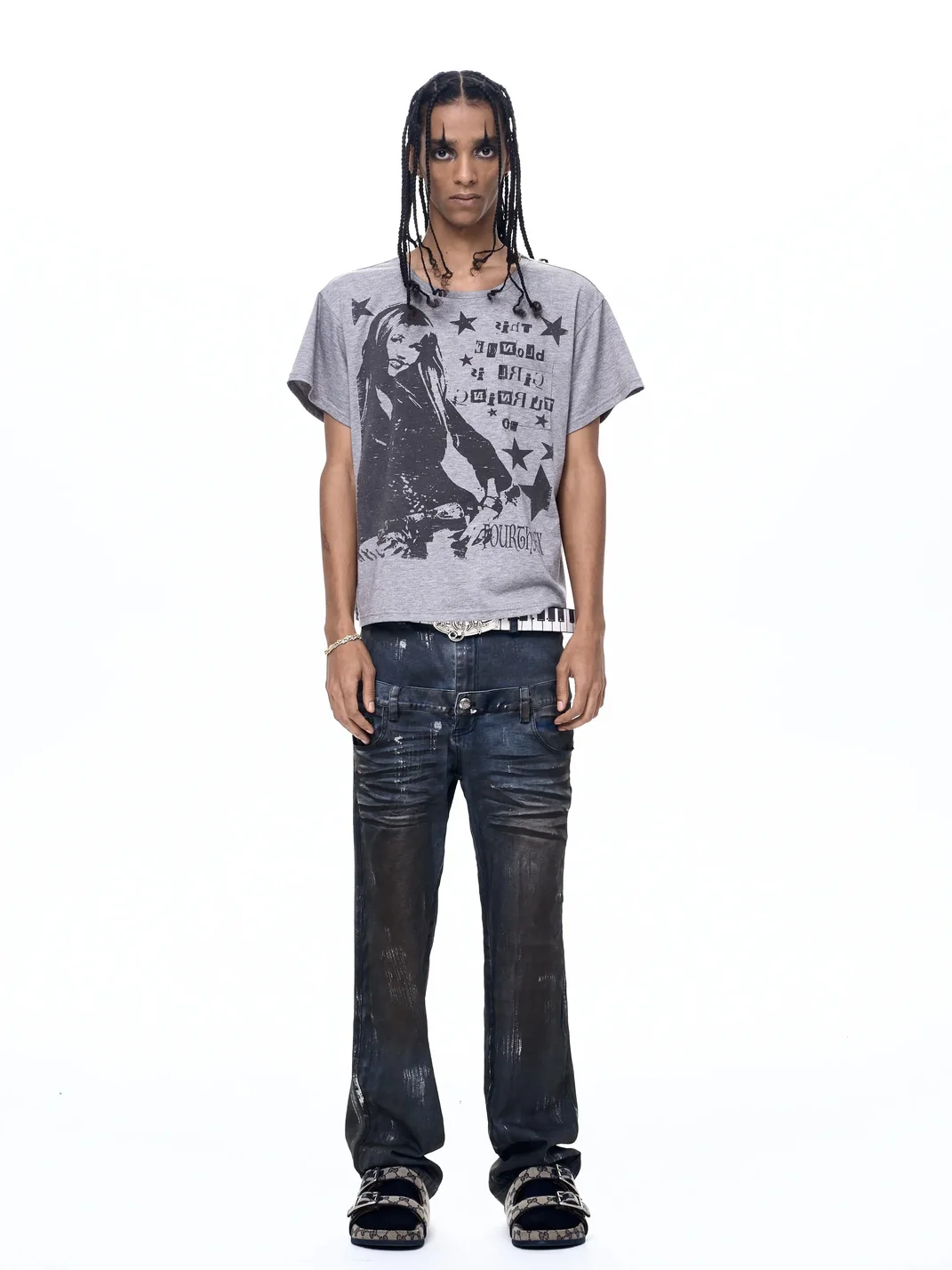 Fourth3ex | Portrait Print Short Sleeve Crewneck T-Shirt