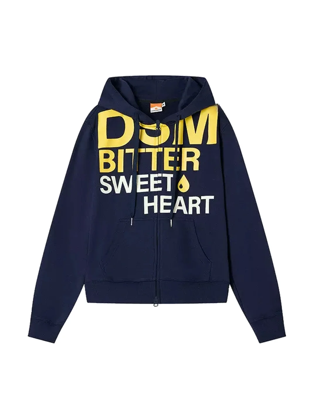 DONSMOKE | Set-In Shoulder Letter Print Zip-Up Hoodie