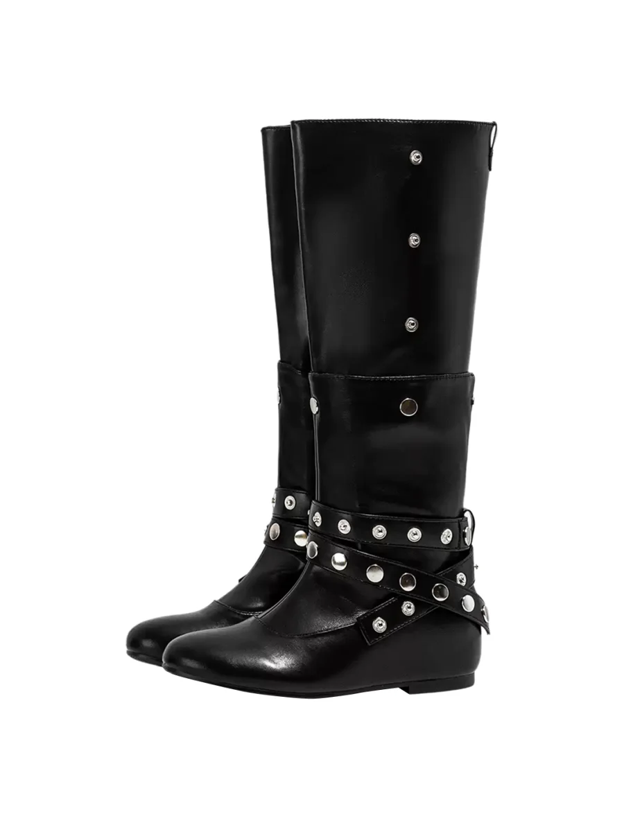LMDD | Black Studded Platform Tall Boots - 2