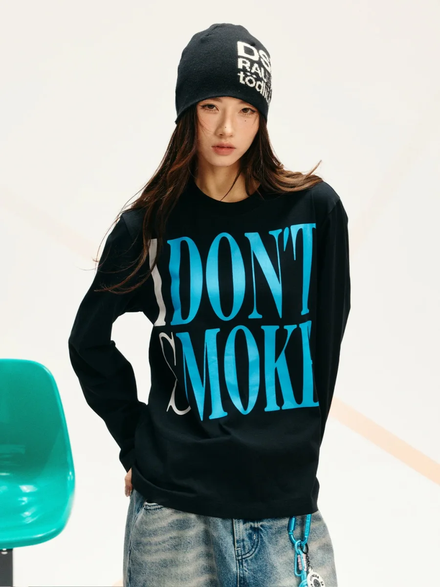 DONSMOKE | Slim Fit Large Logo Long Sleeve T-Shirt - 3
