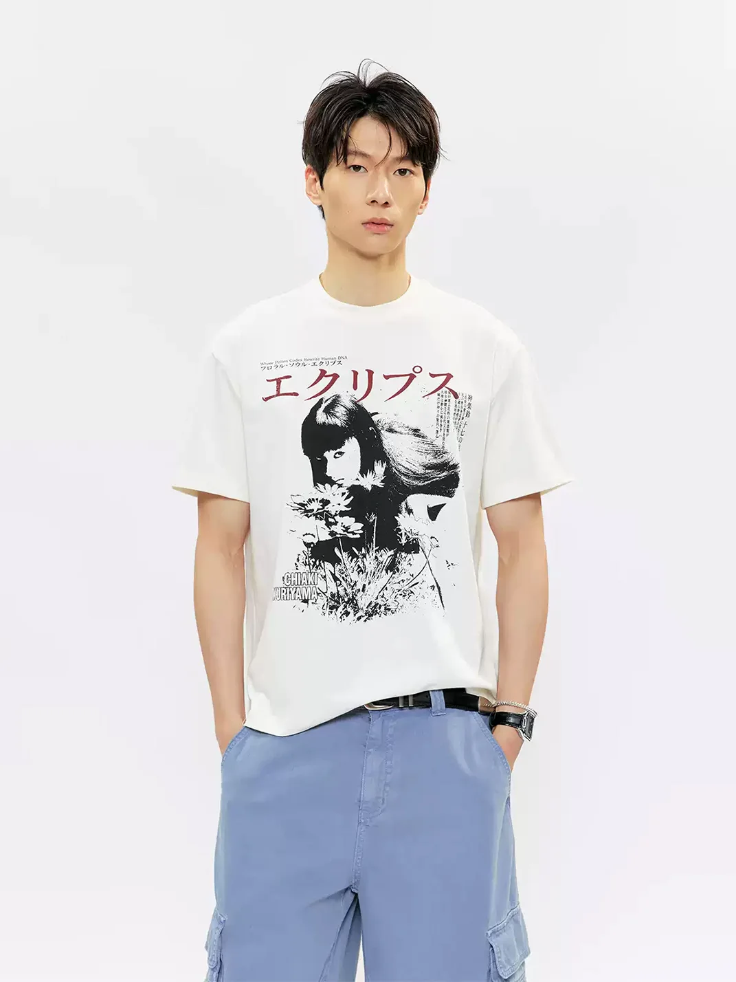 KREATE | Vintage Portrait Floral Print Short Sleeve T-Shirt