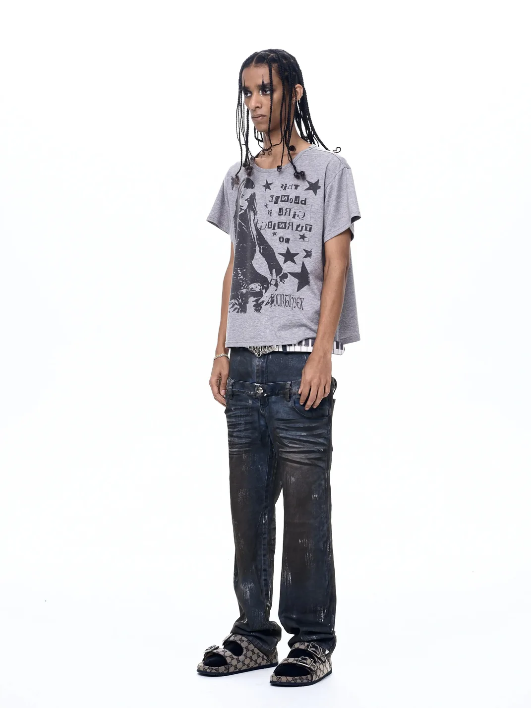Fourth3ex | Portrait Print Short Sleeve Crewneck T-Shirt