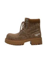 FGMM | Distressed Denim Platform Work Boots