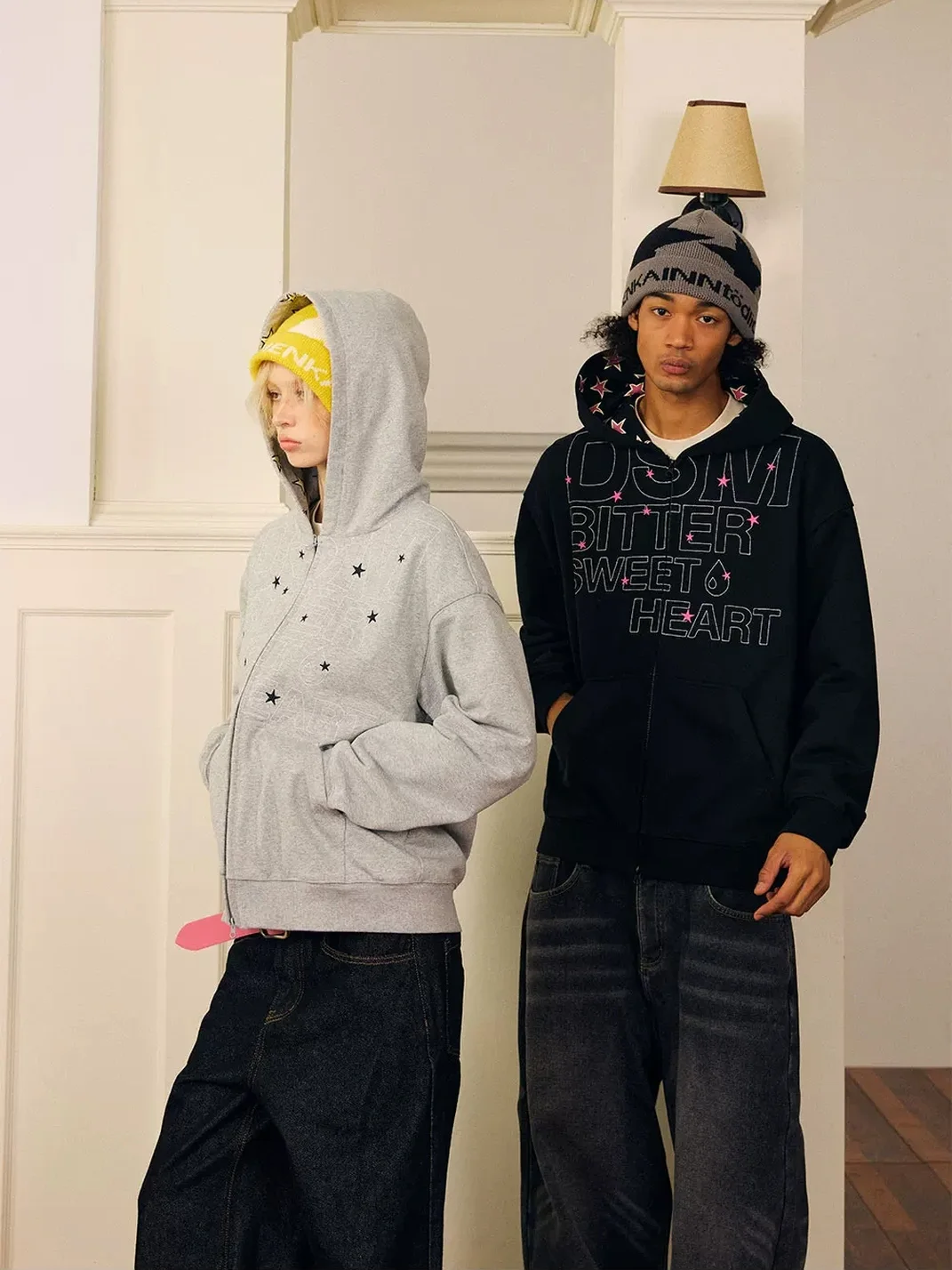 DONSMOKE | Oversized Contrast Star Print Hoodie