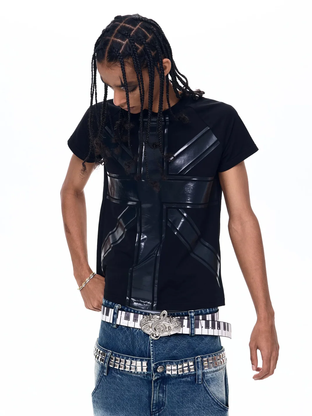 Fourth3ex | Cross Print Crew Neck Short Sleeve T-Shirt