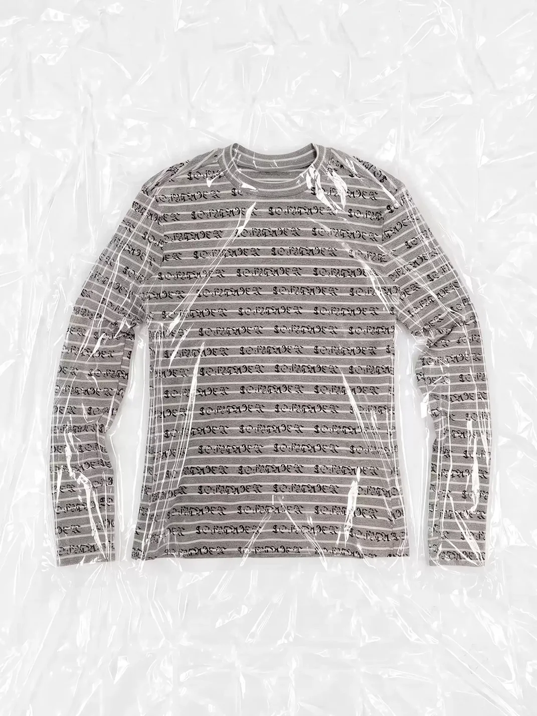 Fourth3ex | Striped Long Sleeve Crewneck Letter Print T-Shirt