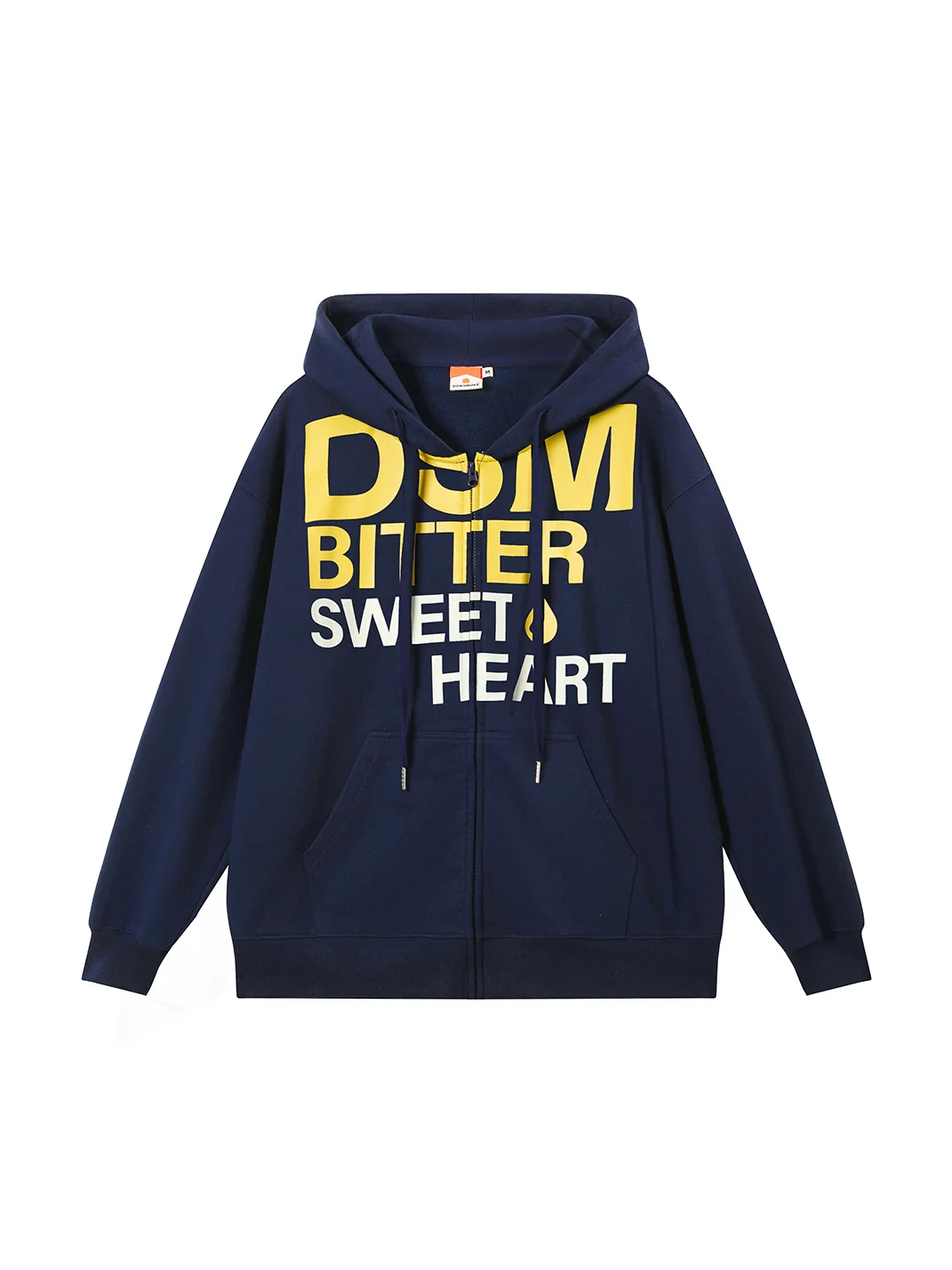 DONSMOKE | Set-In Shoulder Letter Print Zip-Up Hoodie