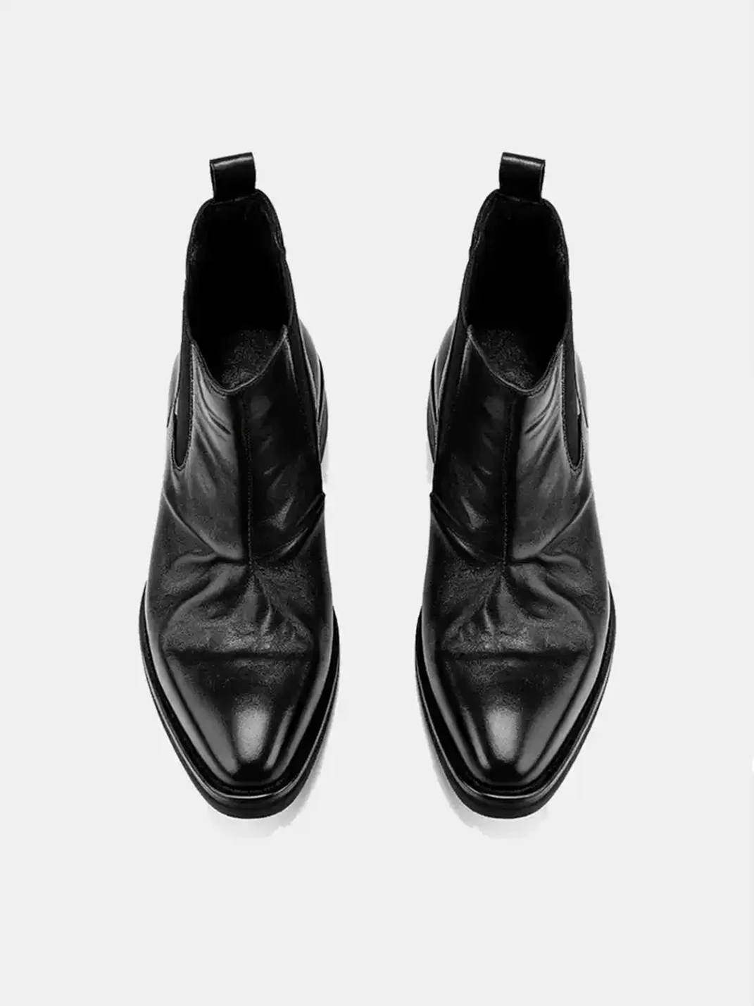 JiangGe | Pointed-Toe Block-Heel Platform Chelsea Ankle Boots