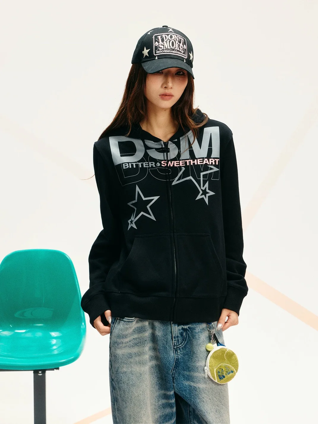 DONSMOKE | Set-In Shoulder Hooded Cardigan Sweatshirt