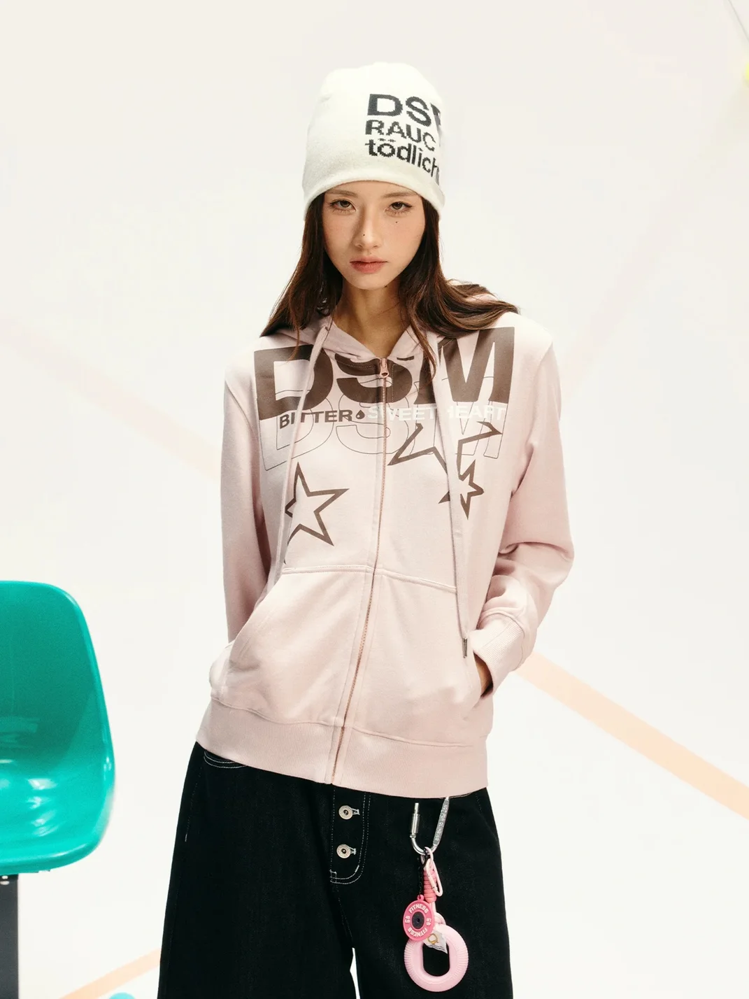 DONSMOKE | Set-In Shoulder Hooded Cardigan Sweatshirt