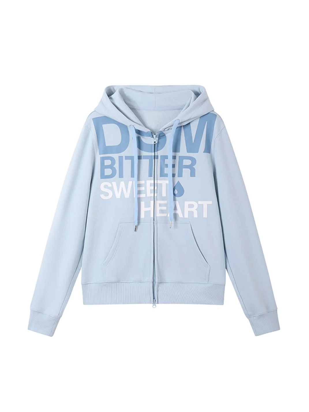 DONSMOKE | Set-In Shoulder Letter Print Zip-Up Hoodie