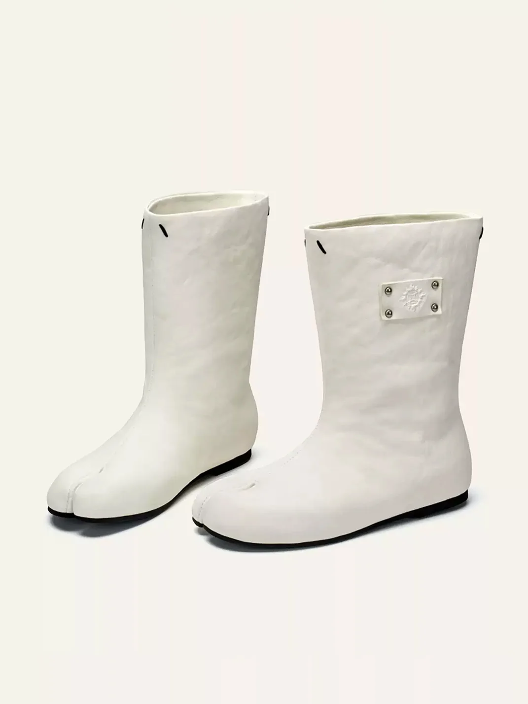 XMZY | Split-Toe Leather Boots With Hidden Lift