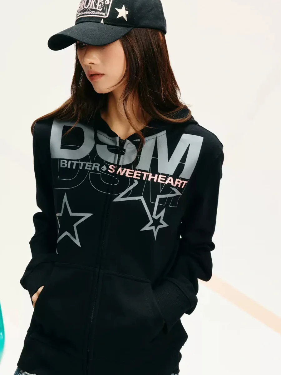 DONSMOKE | Set-In Shoulder Hooded Cardigan Sweatshirt - 2