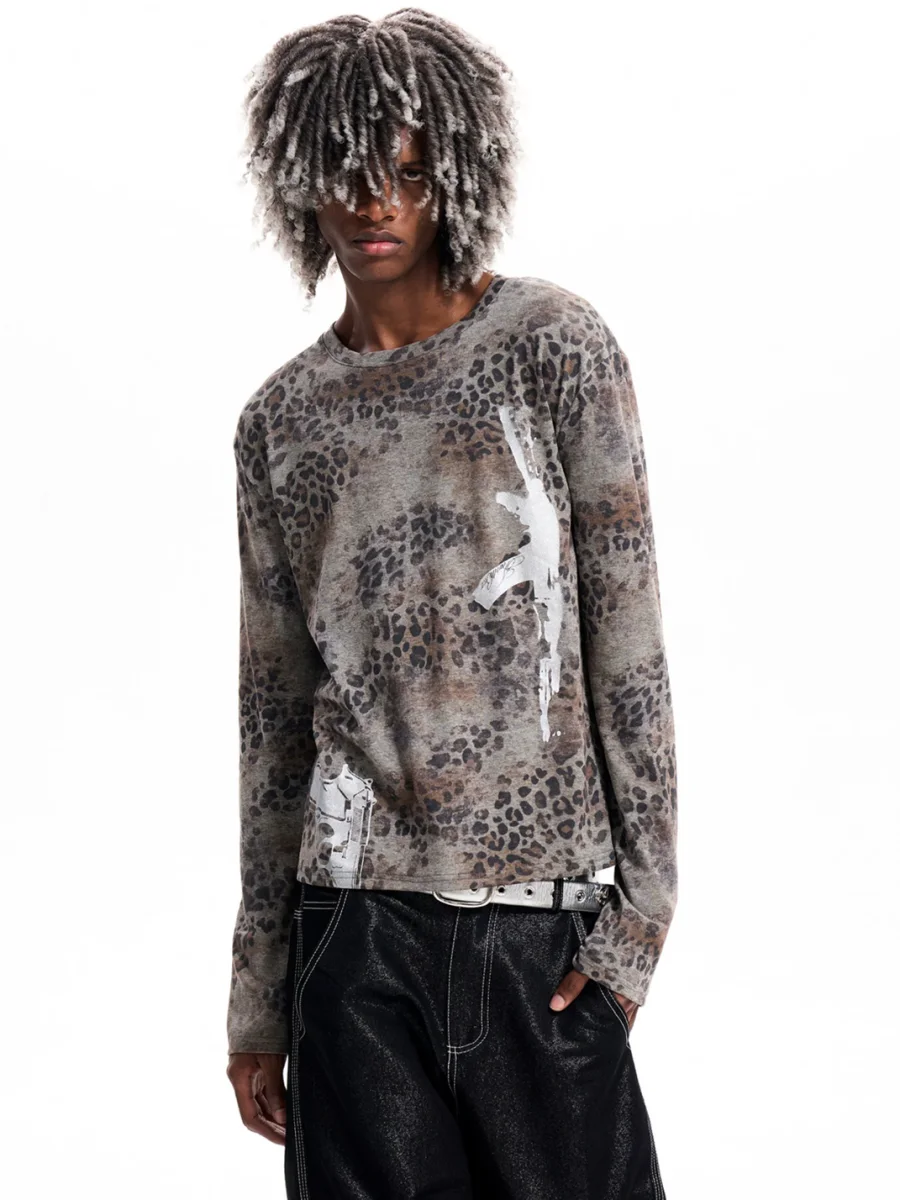Fourth3ex | Leopard Wing Graphic Long-Sleeve T-Shirt - 2