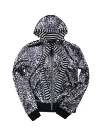 Fourth3ex | Velvet Leopard Print Zip-Up Hoodie