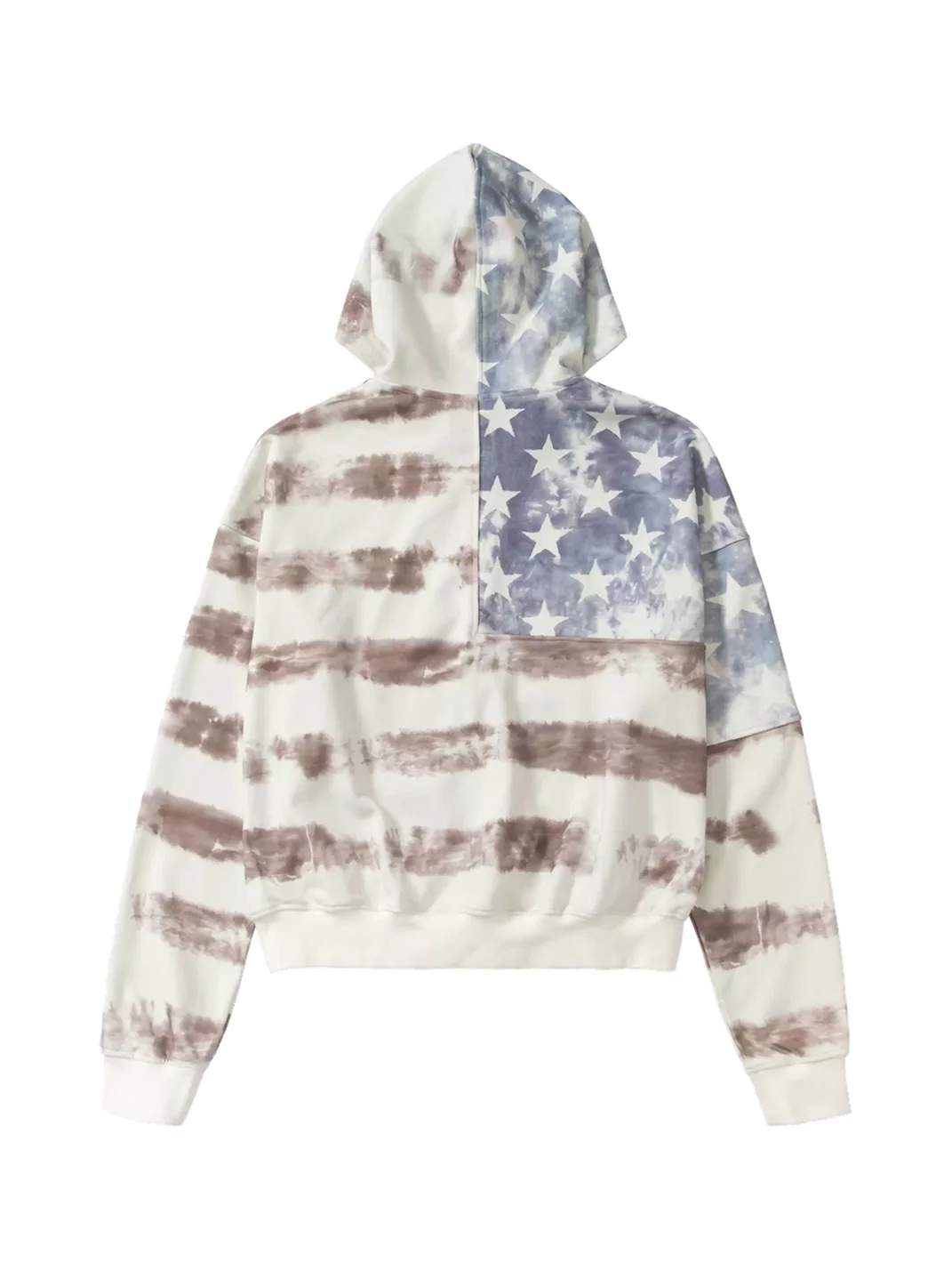 NASTYHUB | Washed Distressed Stars And Stripes Boxy Hoodie