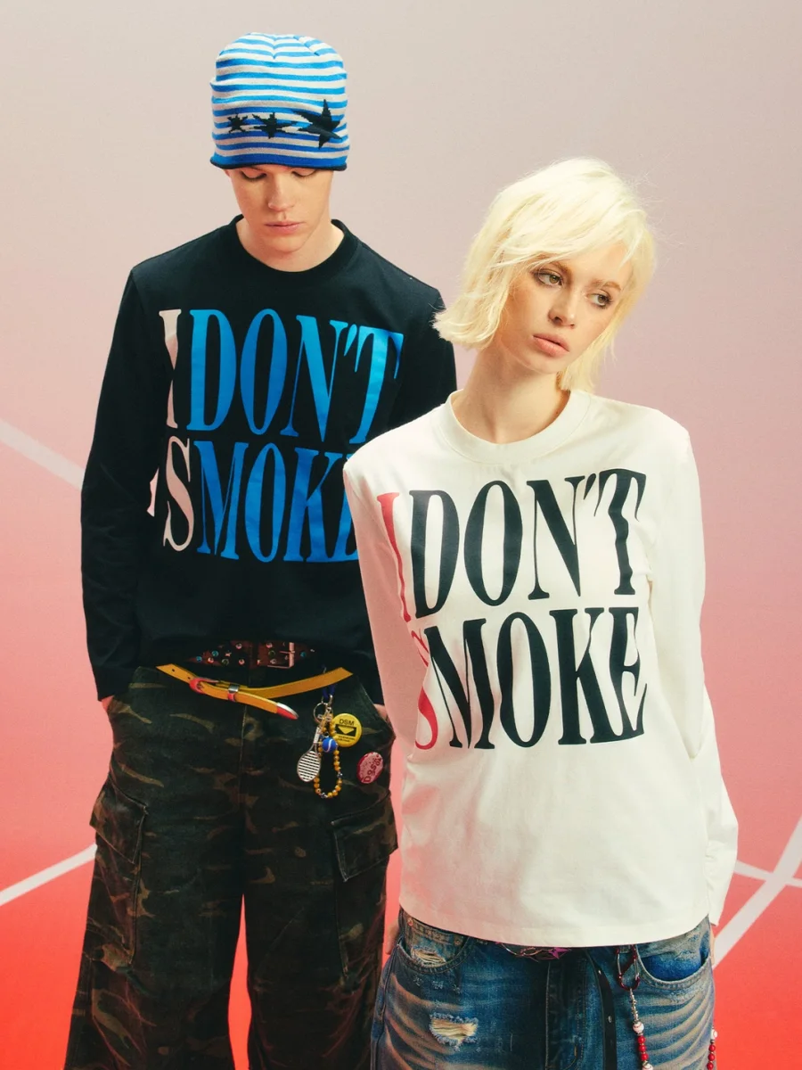 DONSMOKE | Slim Fit Large Logo Long Sleeve T-Shirt - 4