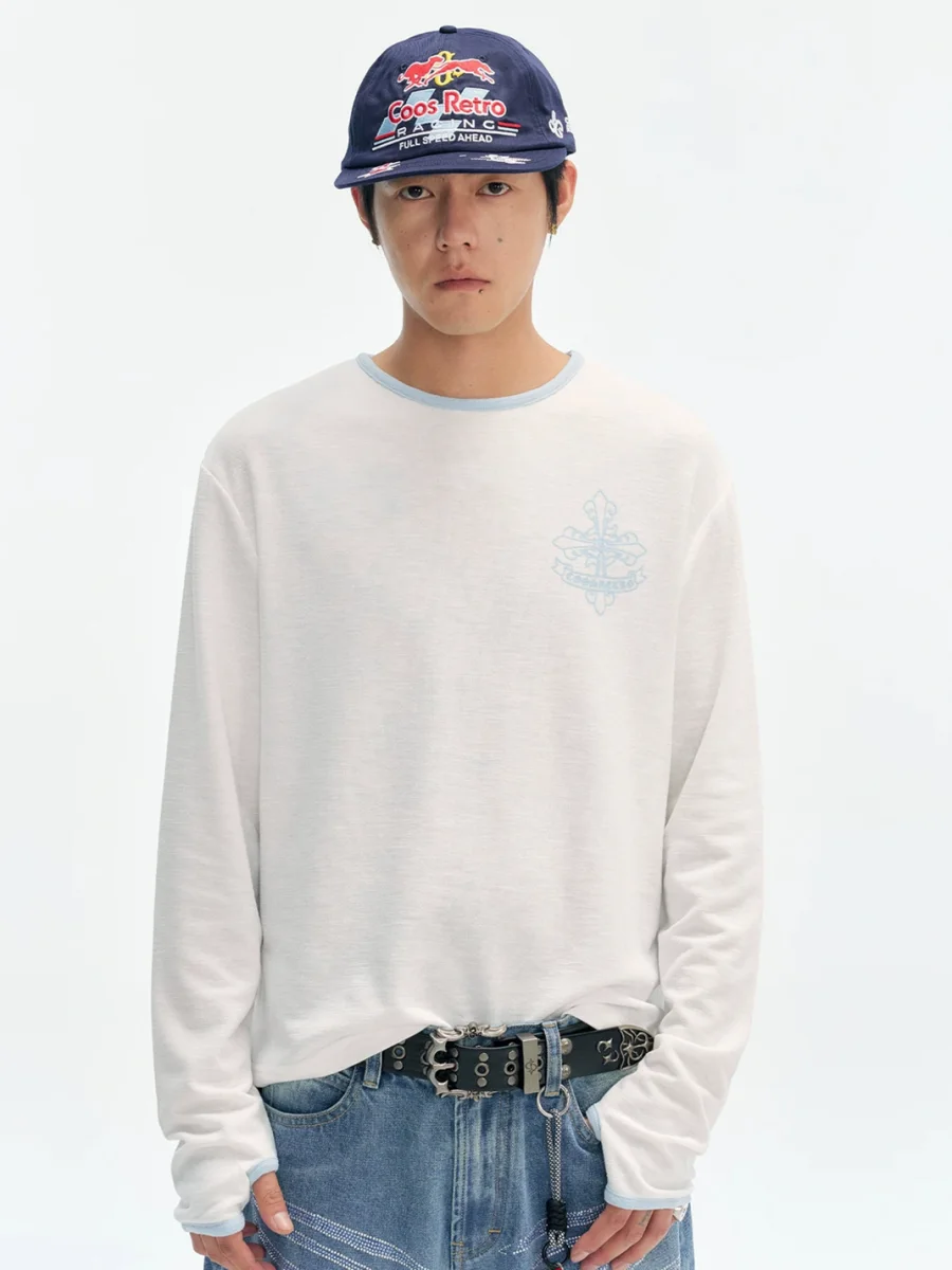 CoosRetro | Relaxed Cross Sanskrit Print Long Sleeve T-Shirt - 2