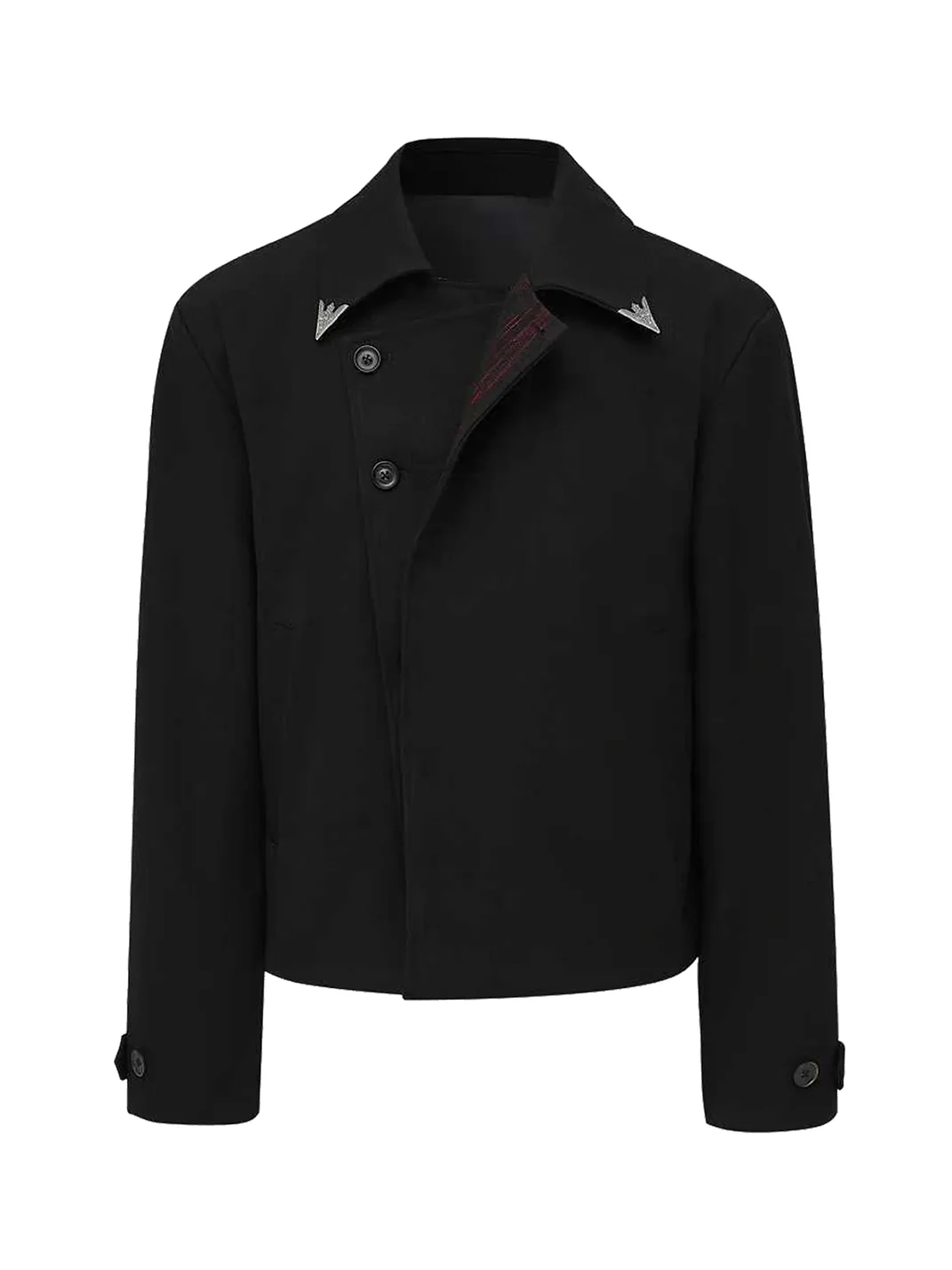 TAICHIISM | Cropped Wide-Fit Embroidered Jacket With Ornate Metal Buttons