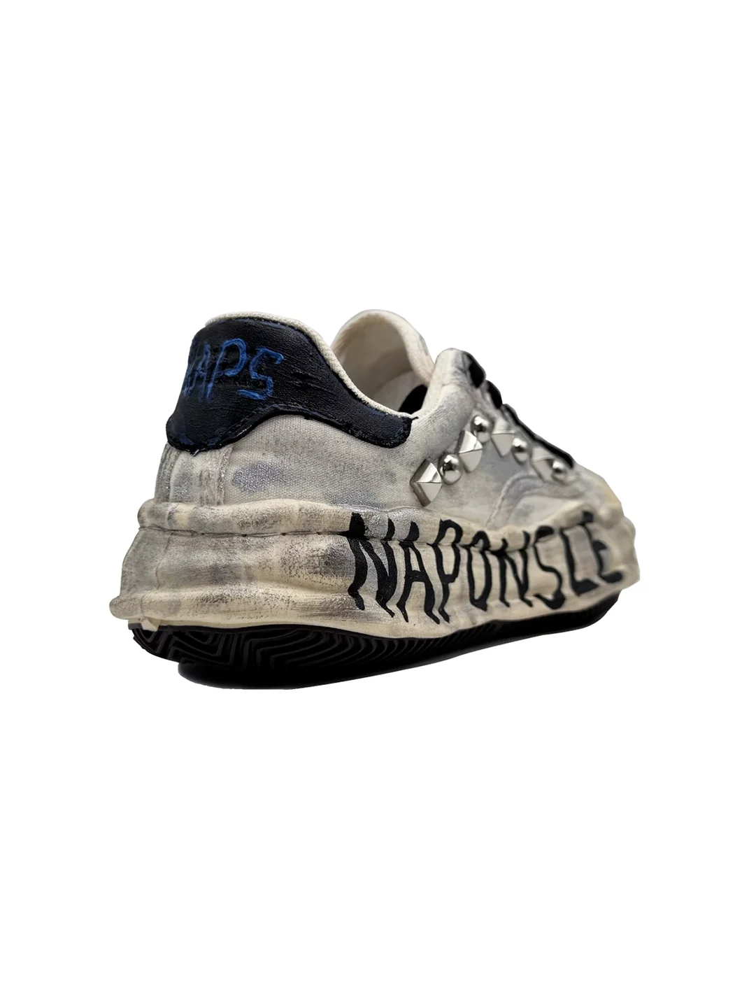 Savage Growth | Distressed Studded Graffiti Platform Sneakers
