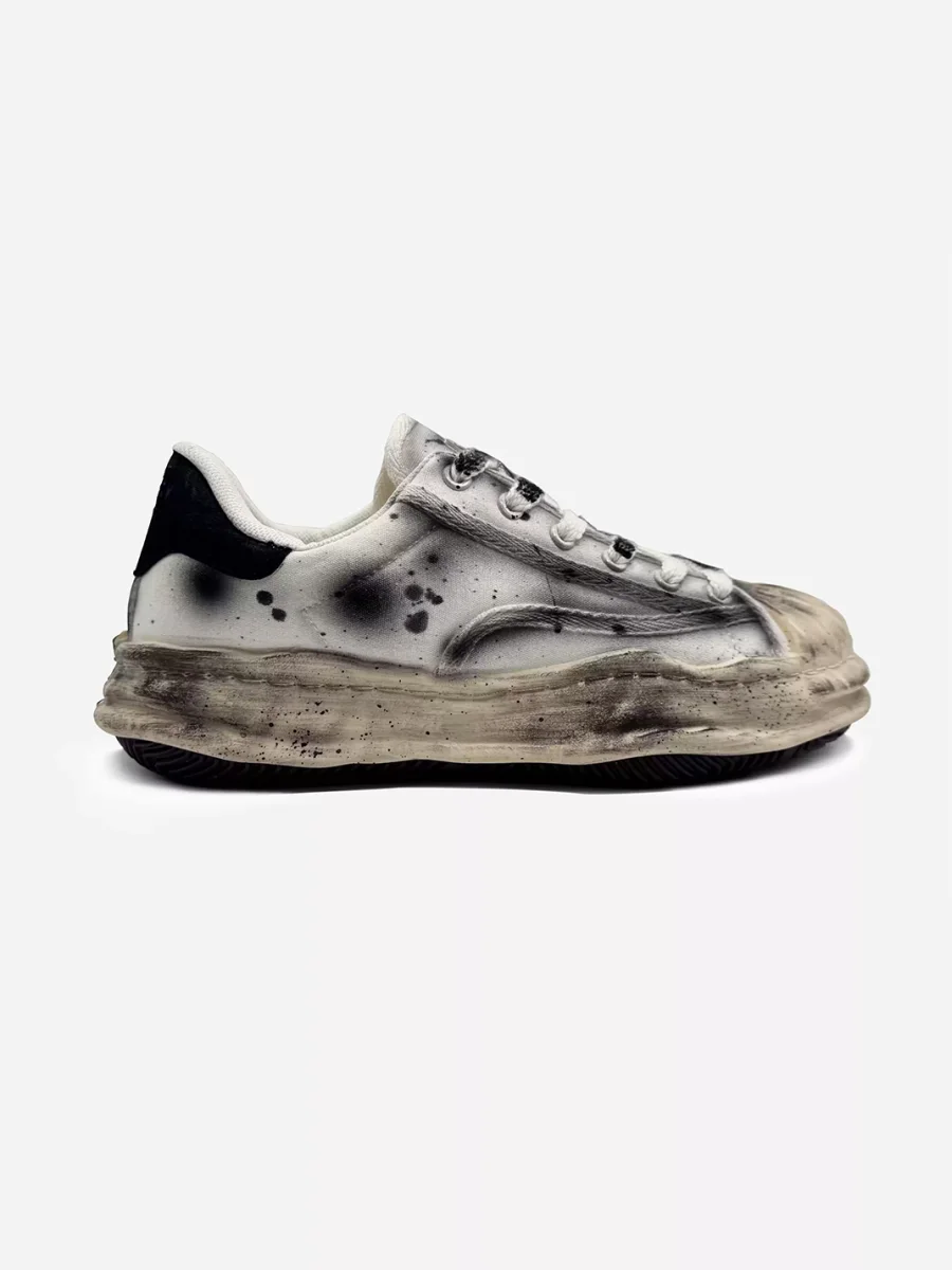 Savage Growth | Distressed Shell-Toe Ink Splatter Low-Top Sneakers - 3