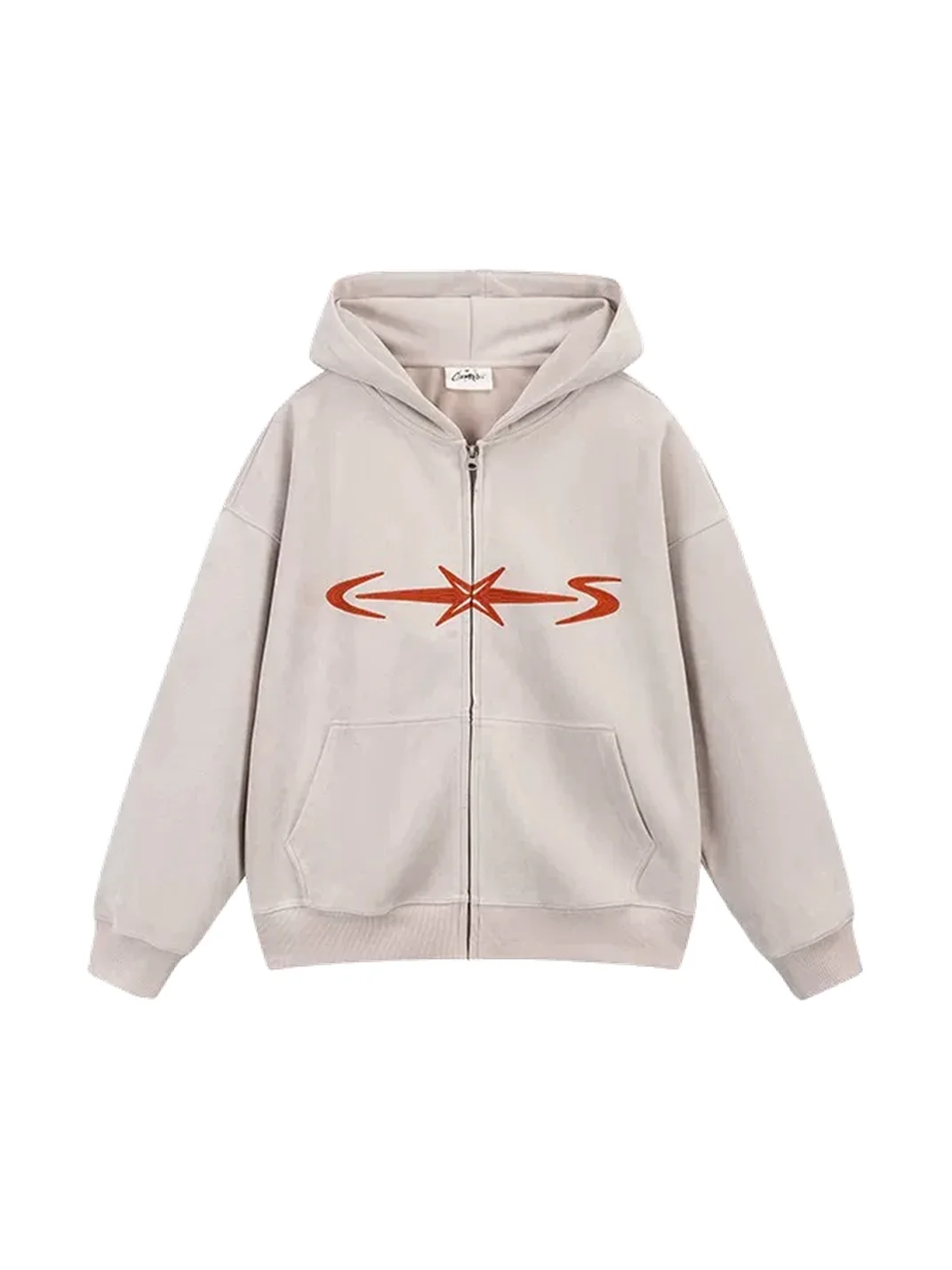 CoosRetro | Loose-Fit Faux Suede Zip-Up Hoodie