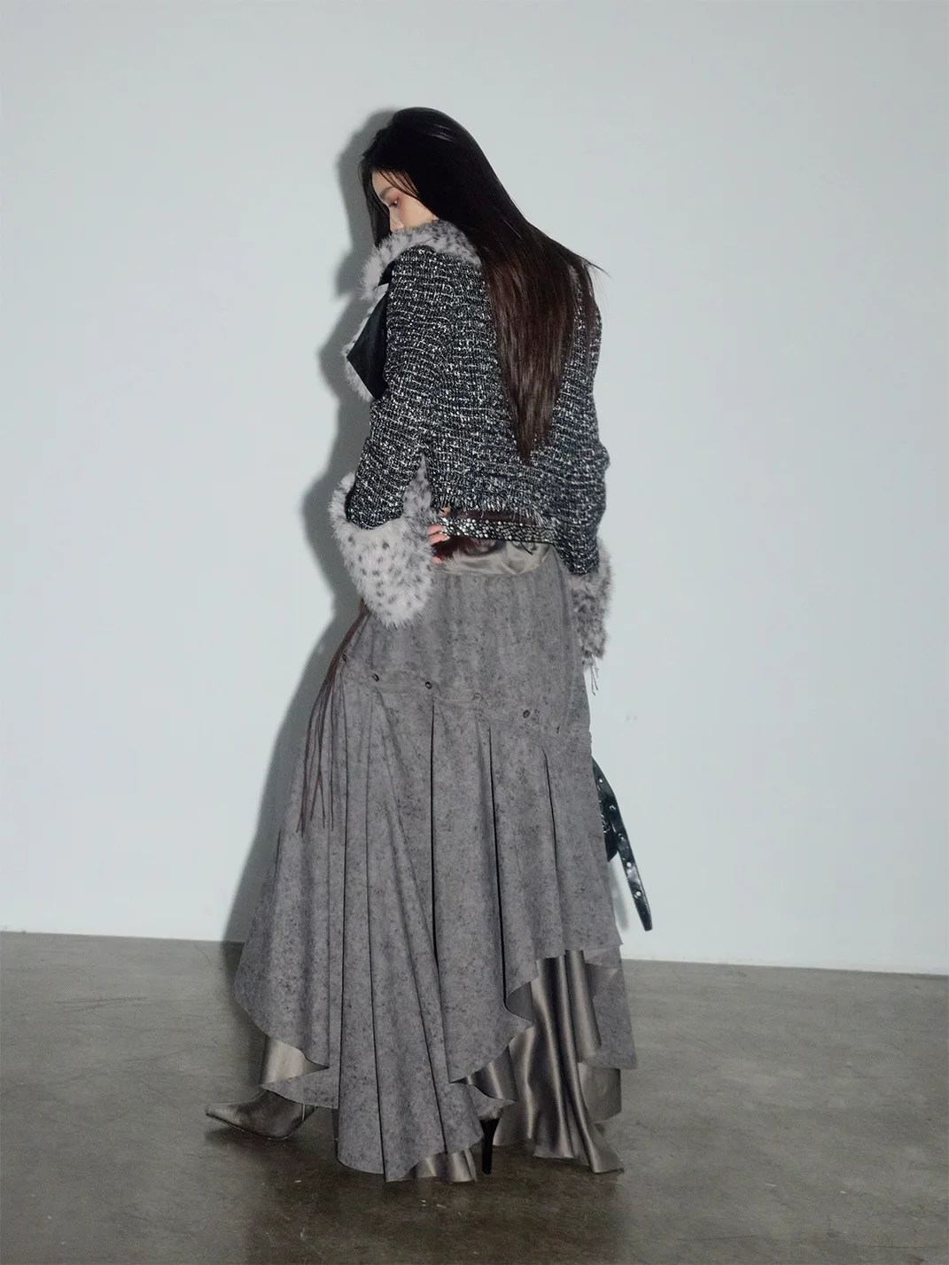 Jnylon studios | Detachable Asymmetric Wide Hem Skirt