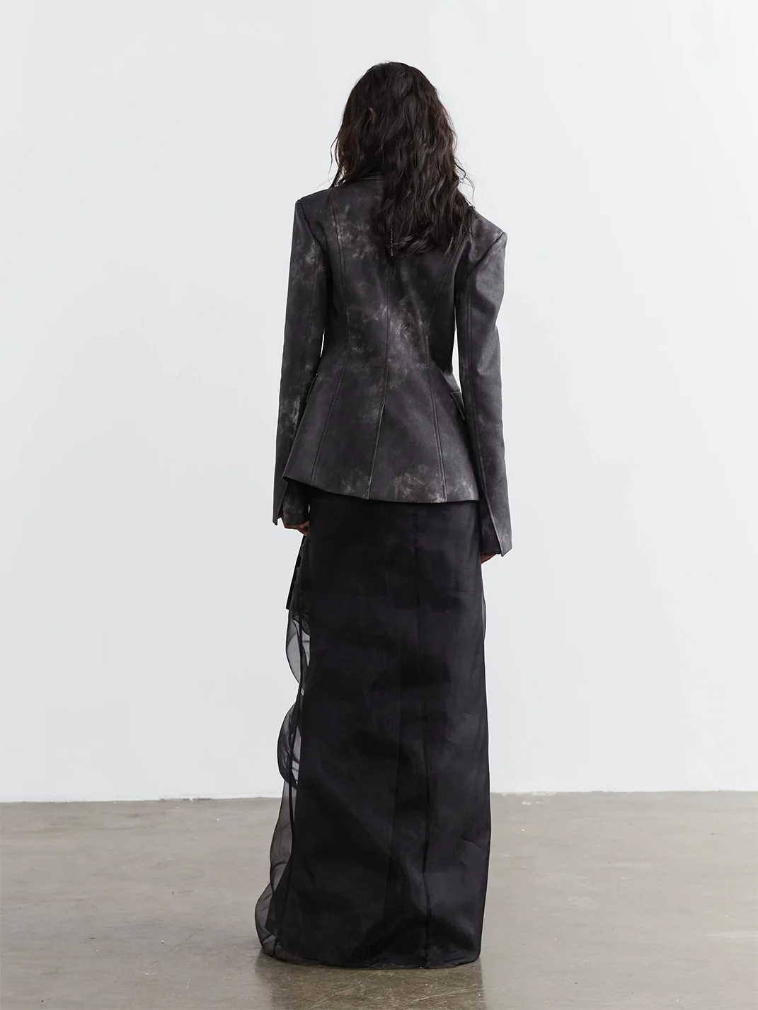 Jnylon studios | Two-Piece Pleated Sheer Maxi Skirt