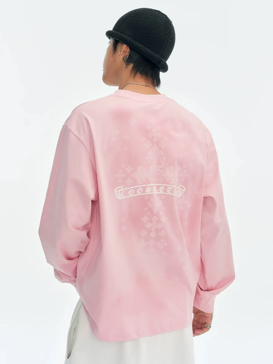 CoosRetro | Loose Fit Sweat-Reactive Print Long Sleeve T-Shirt