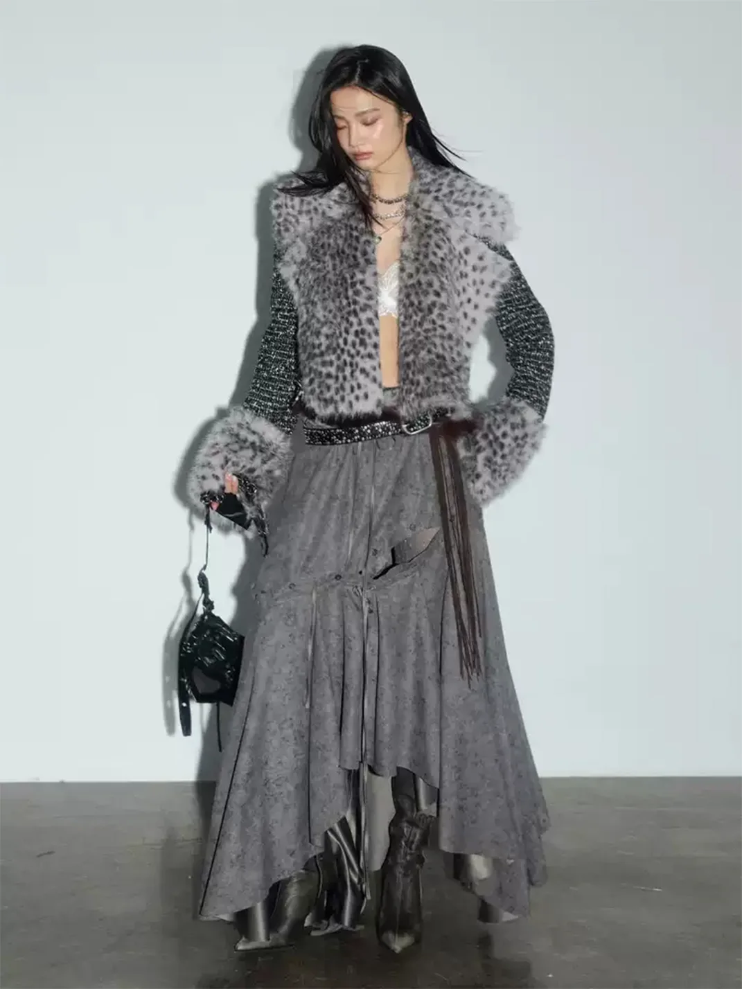 Jnylon studios | Detachable Asymmetric Wide Hem Skirt