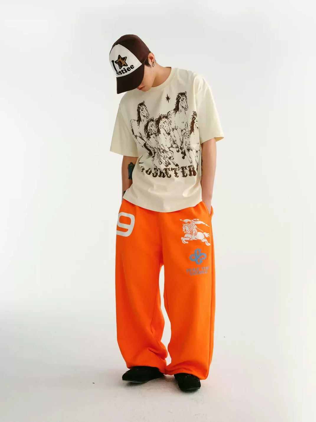 CoosRetro | Men's Loose Wide-Leg Cuffed Sweatpants
