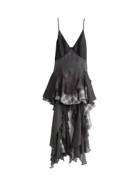 Jnylon studios | Asymmetric Plaid Colorblock Ruffled Cami Dress
