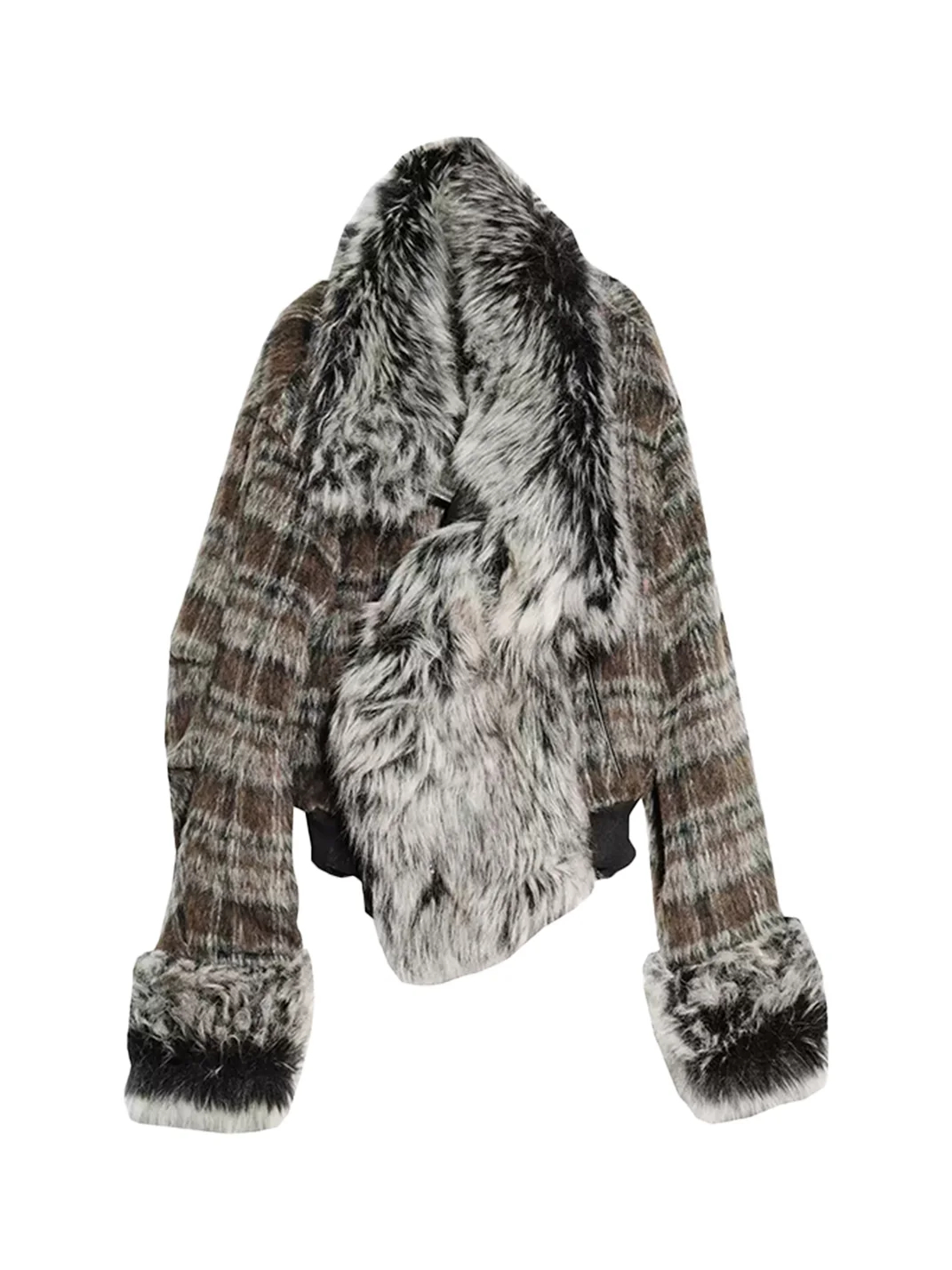 Jnylon studios | Reversible Plaid Faux Leather Jacket