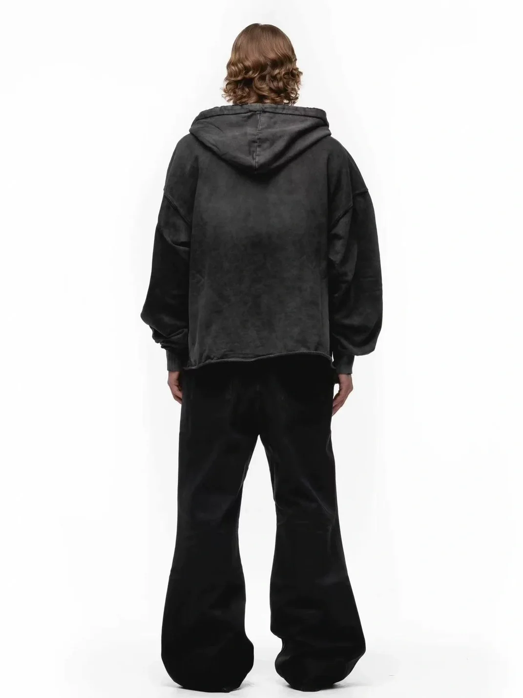 NO FAITH STUDIOS | Washed Distressed Graphic Drop Shoulder Loose Hoodie