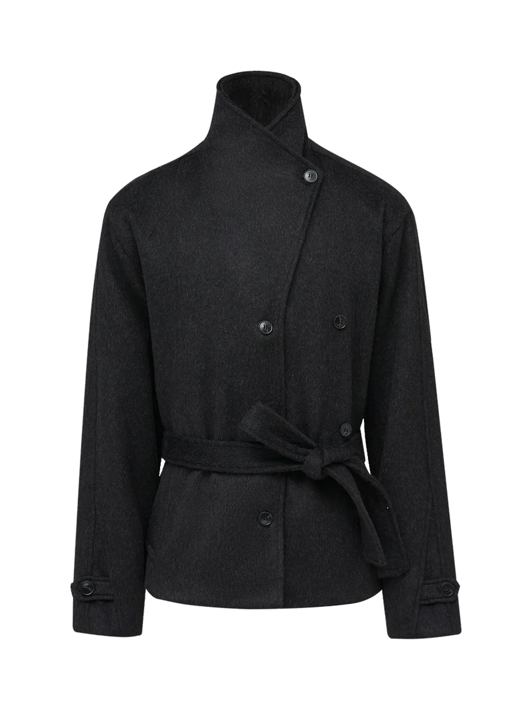TAICHIISM | Short Relaxed Wool-Blend Convertible Collar Jacket