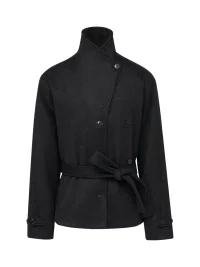 TAICHIISM | Short Relaxed Wool-Blend Convertible Collar Jacket