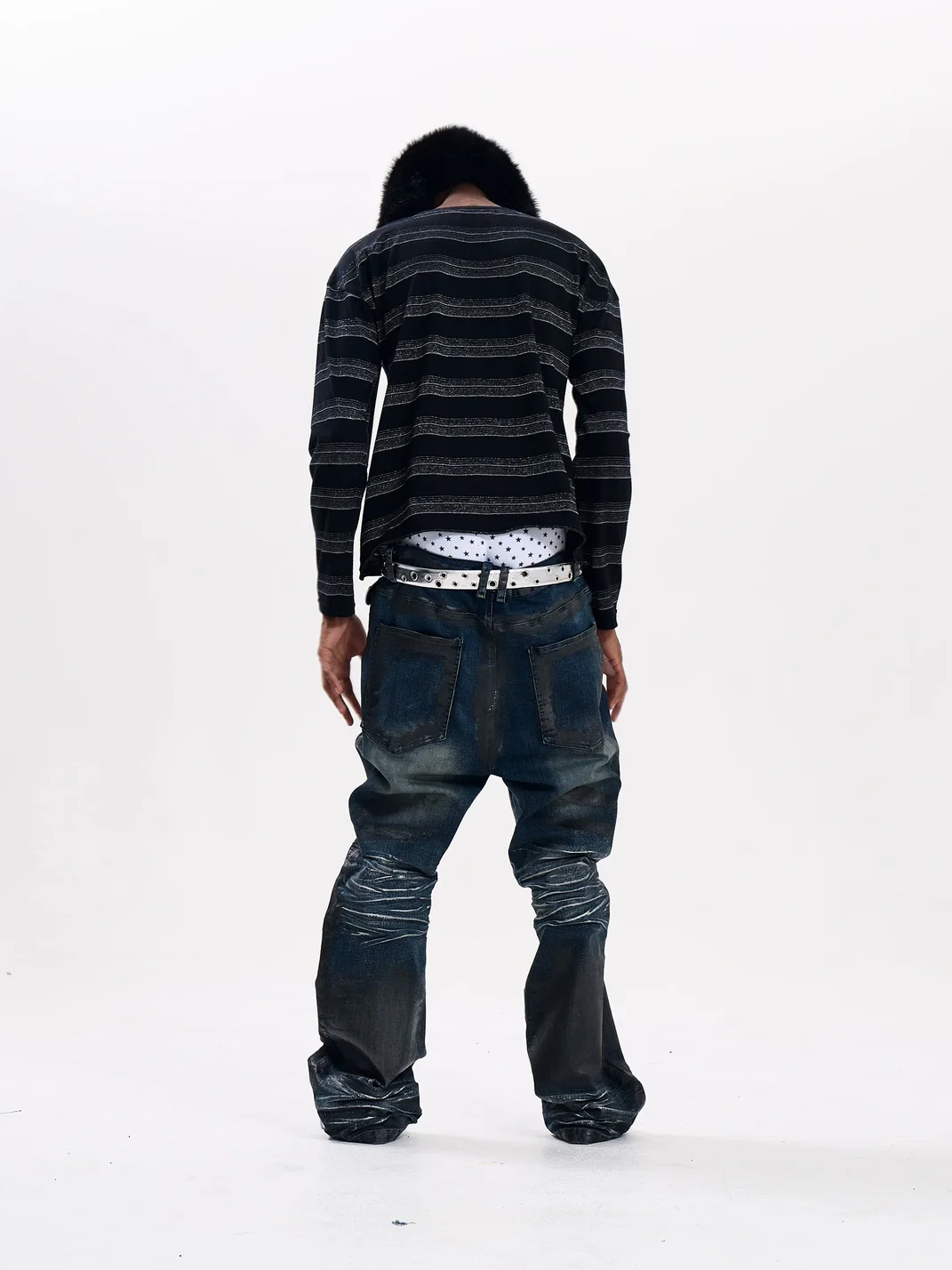 Fourth3ex | Striped Long Sleeve Graphic T-Shirt