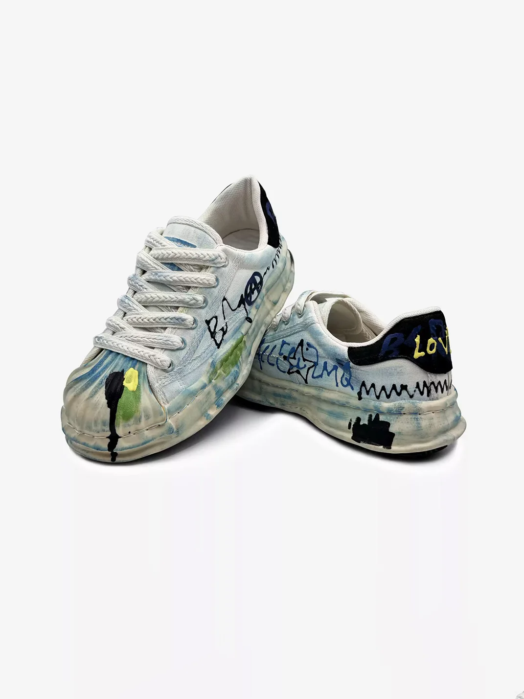 Savage Growth | Graffiti Shell-Toe Platform Canvas Sneakers