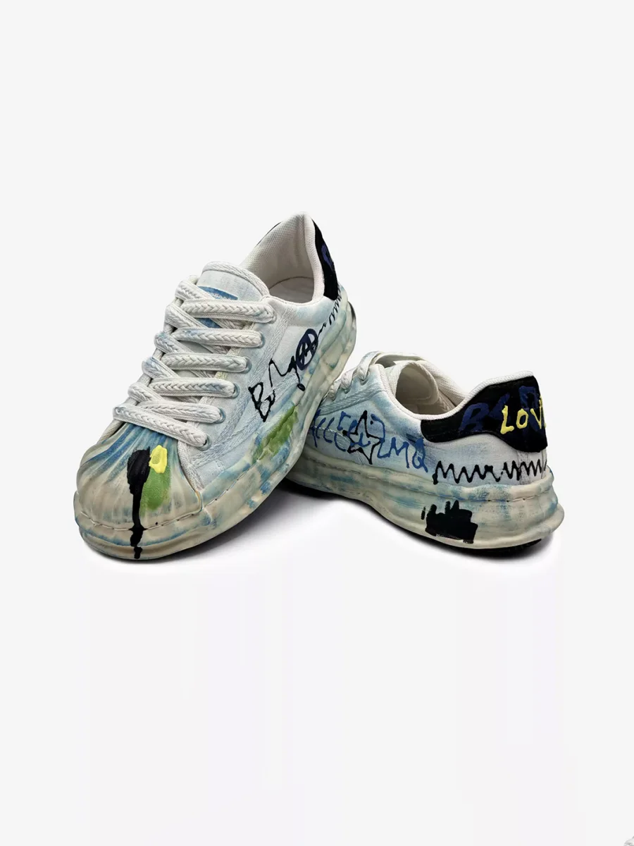 Savage Growth | Graffiti Shell-Toe Platform Canvas Sneakers - 2