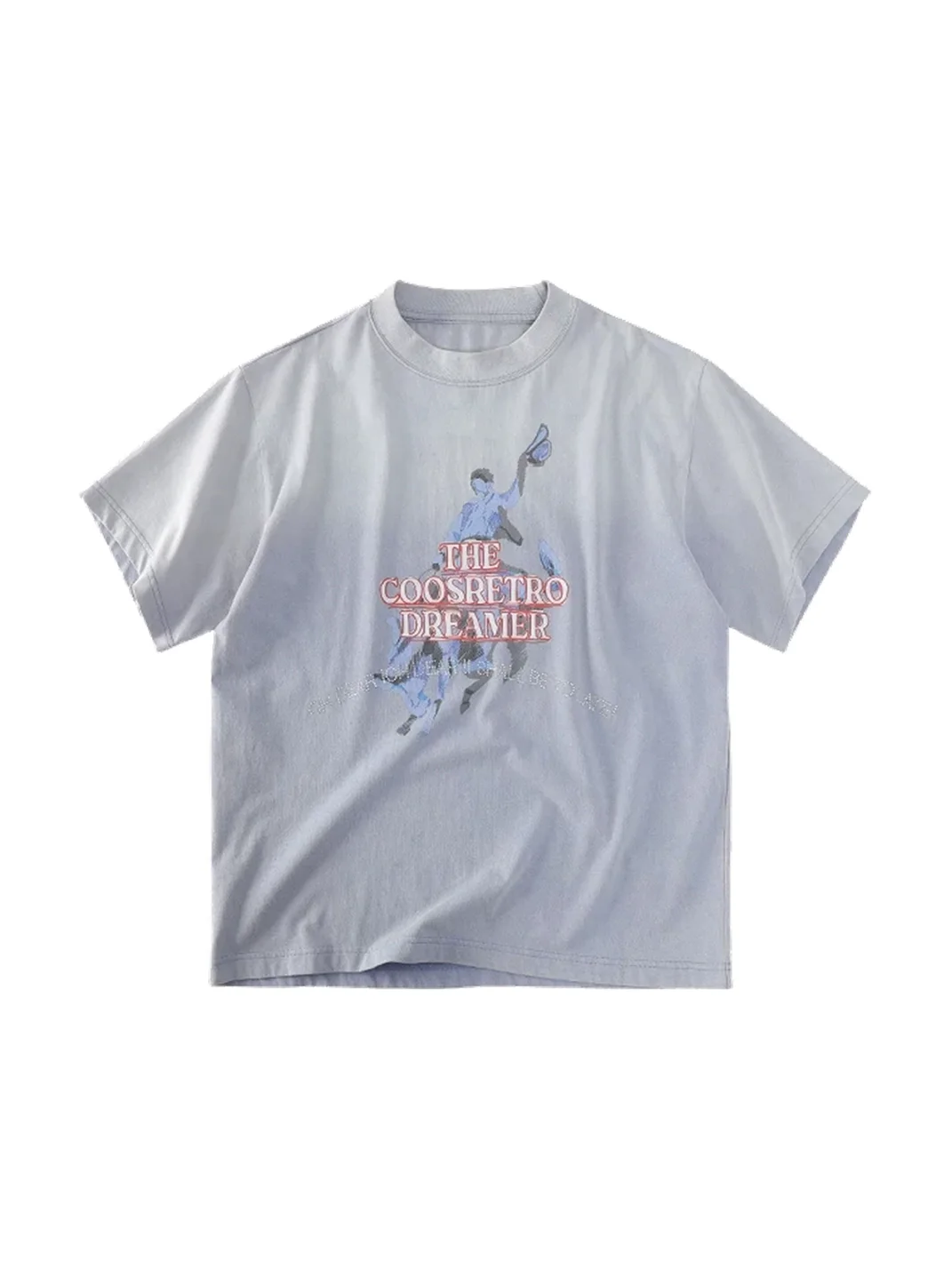 CoosRetro | Washed Loose-Fit Graphic Rhinestone Short-Sleeve T-Shirt